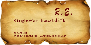 Ringhofer Euszták névjegykártya